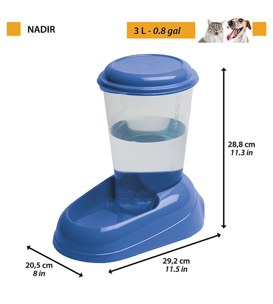 Distributore d'acqua per cani e gatti 3 lt - nadir bianco - ferplast